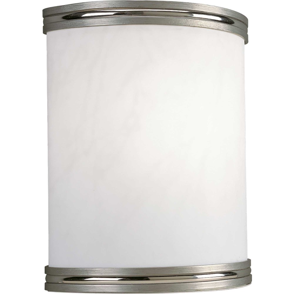 Progress Lighting-P7083-0930K9-LED Sconce - Wall Sconces Light - 1 Light in Modern style - 8.88 Inches wide by 10.63 Inches high   Brushed Nickel Finish with Alabaster Swirl Glass