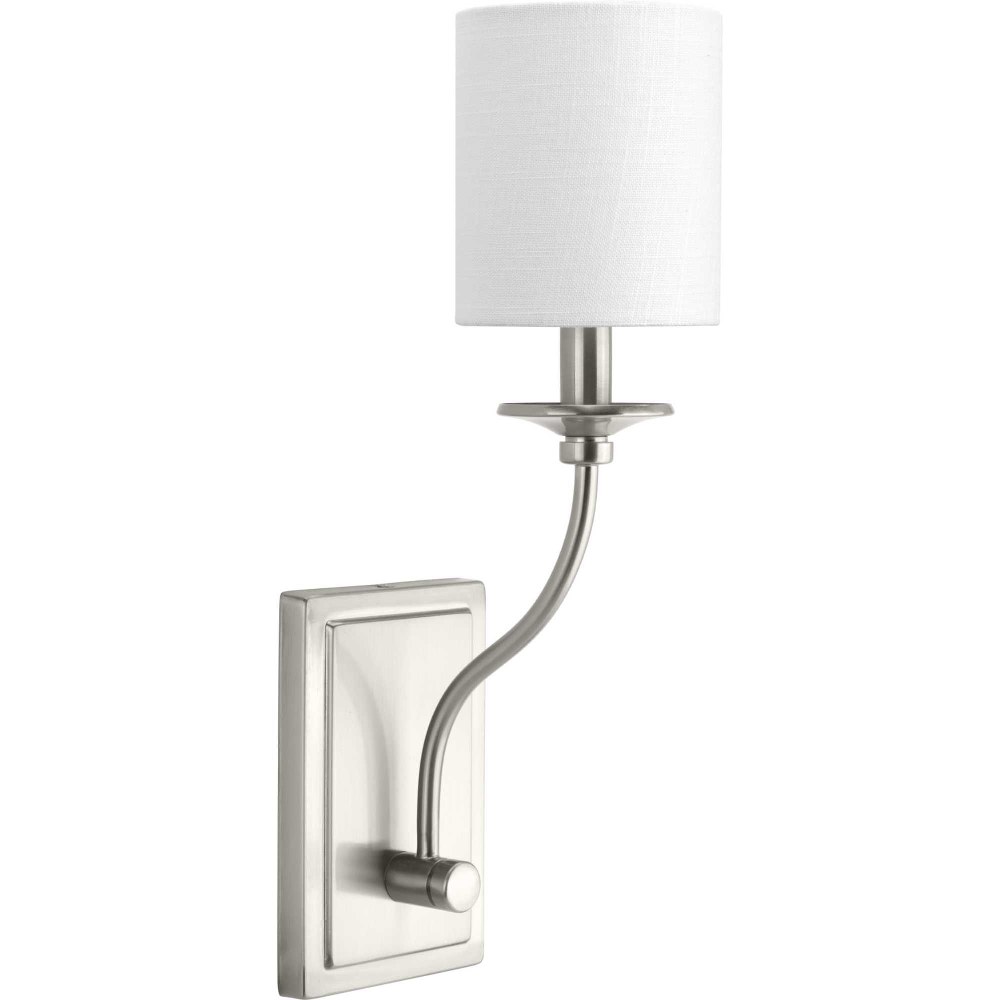 Progress Lighting-P710018-009-Bonita - Wall Sconces Light - 1 Light in Luxe and New Traditional and Transitional style - 4.5 Inches wide by 17.13 Inches high Brushed Nickel  Antique Bronze Finish with