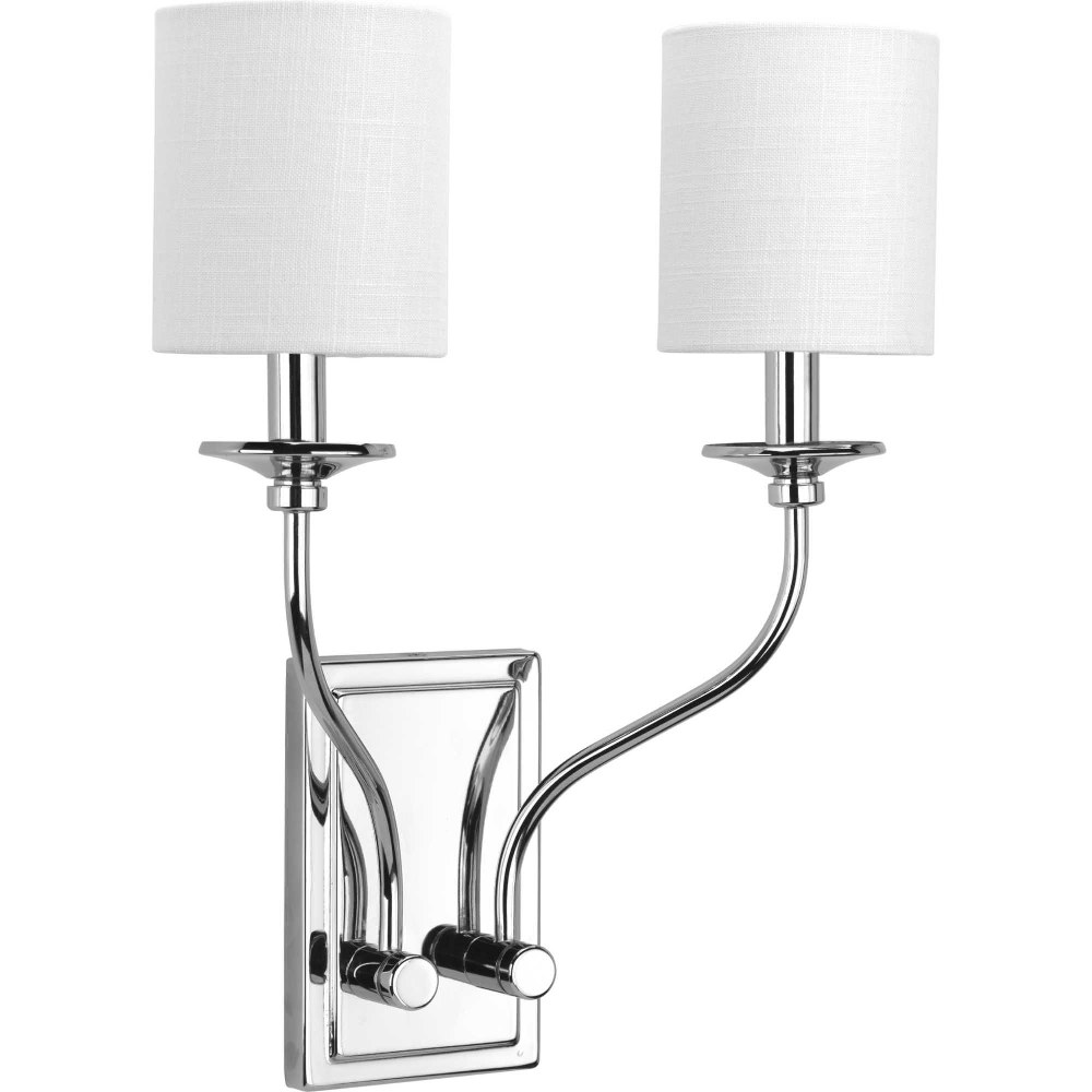 Progress Lighting-P710019-015-Bonita - Wall Sconces Light - 2 Light in Luxe and New Traditional and Transitional style - 13.63 Inches wide by 17.25 Inches high Polished Chrome  Antique Bronze Finish w