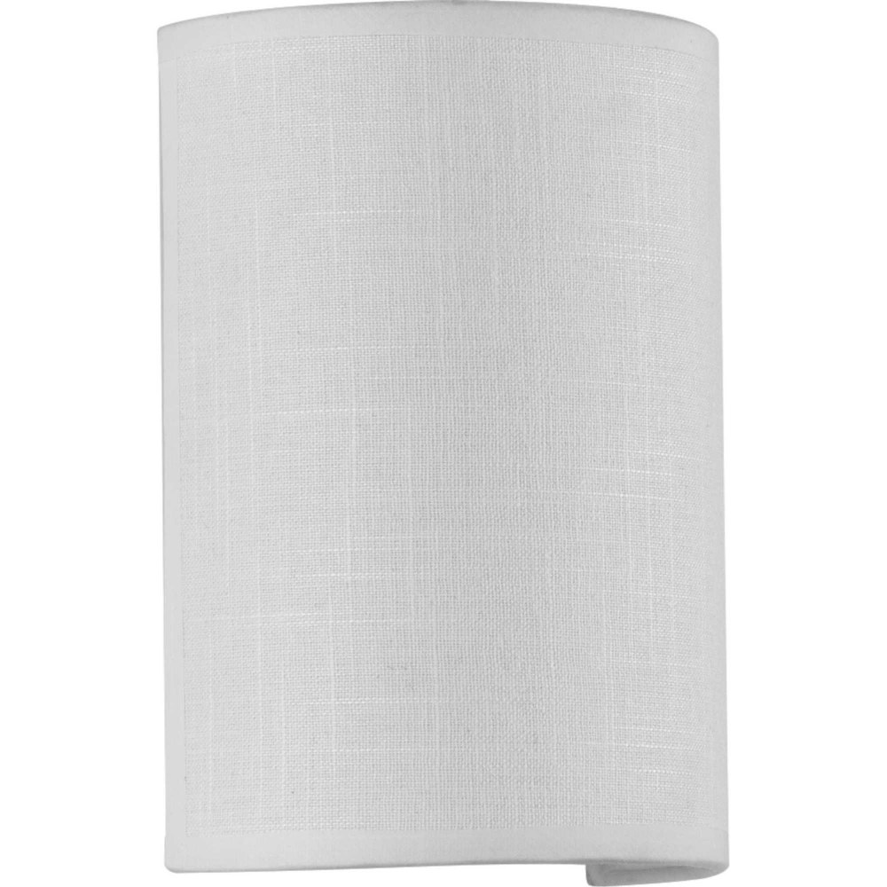 Progress Lighting-P710071-030-30-Inspire LED - Wall Sconces Light - 1 Light - Half Cylinder Shade in Modern style - 6.25 Inches wide by 9 Inches high White Summer White Finish with Summer Linen Shade