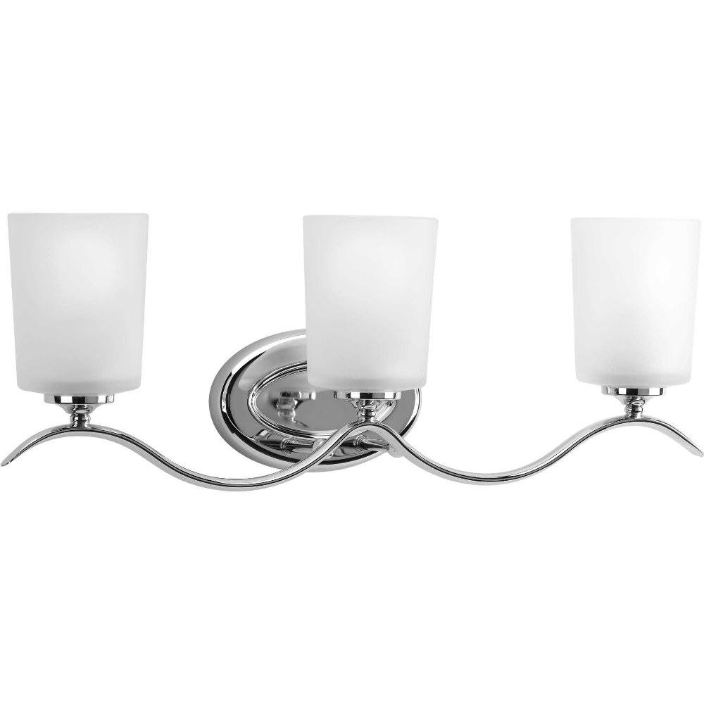 Progress Lighting-P2020-15-Inspire - 3 Light in Transitional and Traditional style - 22.38 Inches wide by 8.19 Inches high   Chrome Finish with Etched Glass