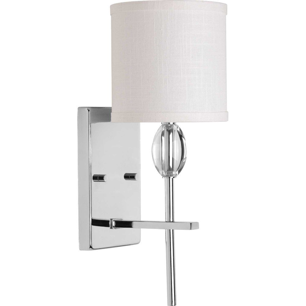 Progress Lighting-P2060-15-Status - 1 Light in Coastal style - 6 Inches wide by 15.5 Inches high   Polished Chrome Finish with White Glass