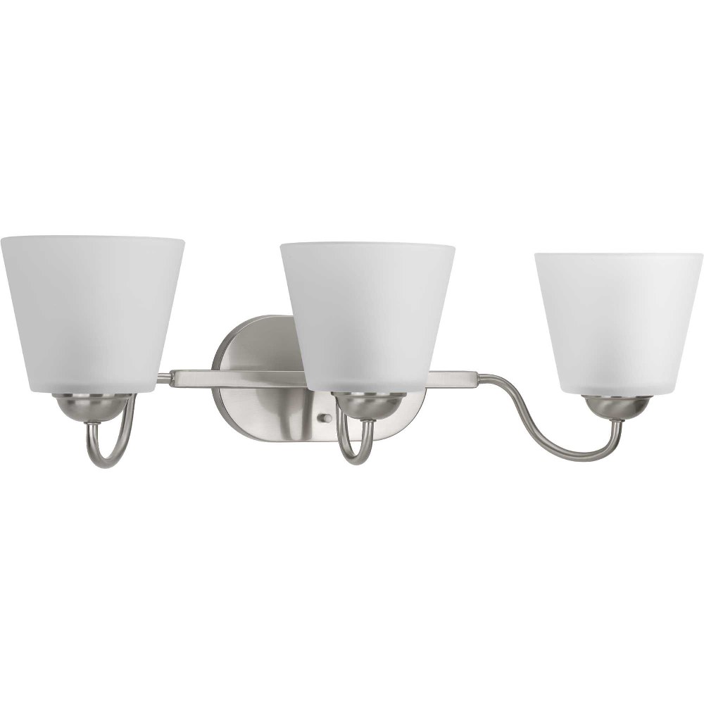 Progress Lighting-P2129-09-Arden - 3 Light in Farmhouse style - 24.5 Inches wide by 7.5 Inches high Brushed Nickel  Antique Bronze Finish with Etched Glass