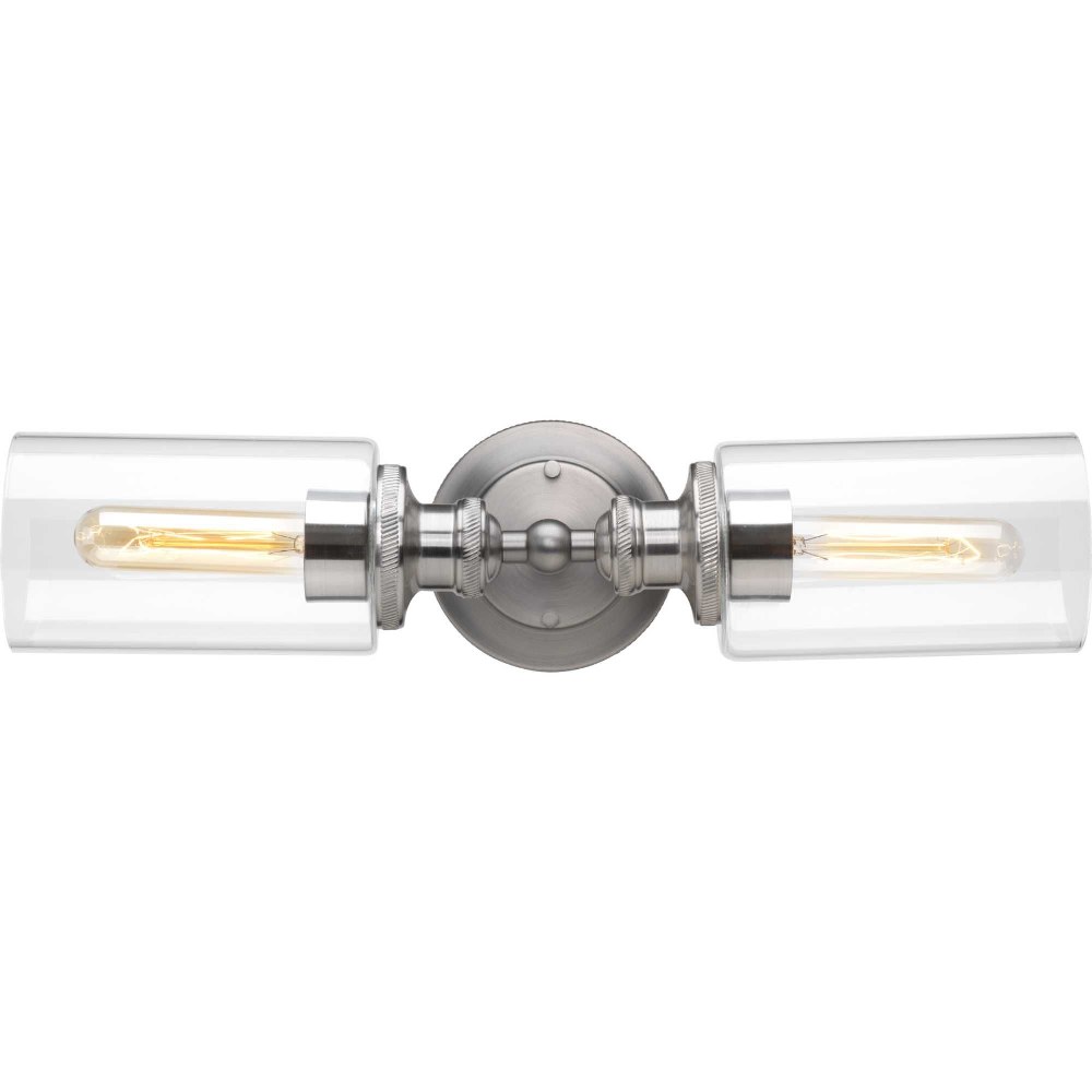 Progress Lighting-P2809-81-Archives - 2 Light in Farmhouse style - 18.5 Inches wide by 4.75 Inches high Antique Nickel  Antique Nickel with Polished Chrome accents with Clear glass shades