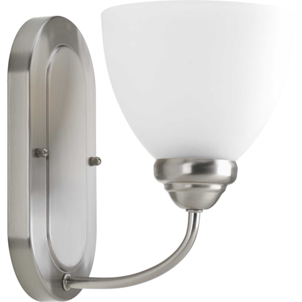 Progress Lighting-P2913-09-Heart - 1 Light in Farmhouse style - 5.75 Inches wide by 9 Inches high   Brushed Nickel Finish with White Etched Glass