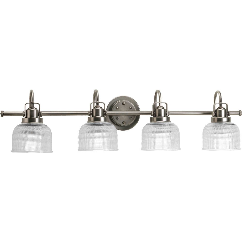 Progress Lighting-P2997-81-Archie - 4 Light in Coastal style - 35.5 Inches wide by 8.75 Inches high   Antique Nickel Finish with Clear Prismatic Glass