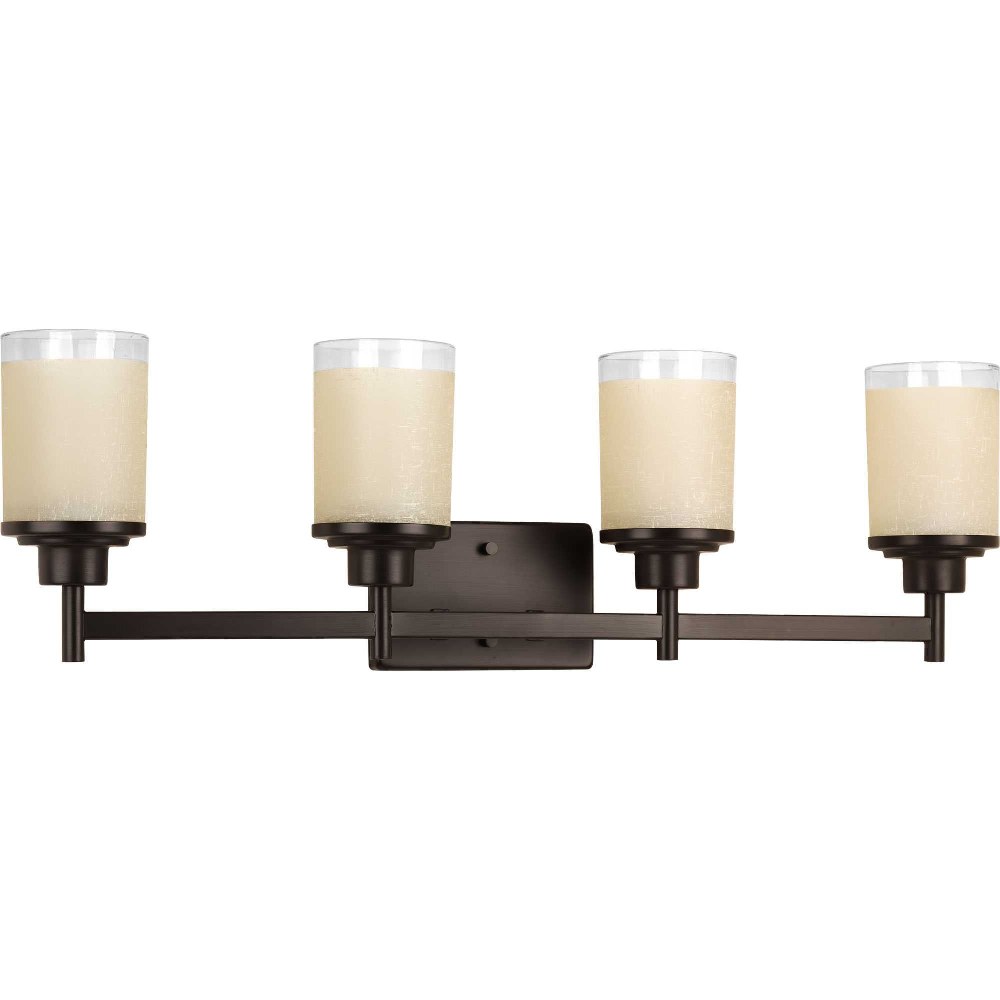 Progress Lighting-P2998-20-Alexa - 4 Light in Modern style - 31 Inches wide by 9.44 Inches high Antique Bronze  Brushed Nickel Finish with Clear Glass with Linen Shade