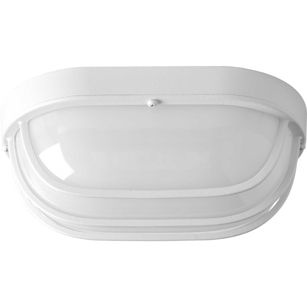 Progress Lighting-P3649-3030K9-Bulkheads LED - Outdoor Light - 1 Light in Coastal style - 10.5 Inches wide by 6.38 Inches high White  Black Finish with Frosted Glass