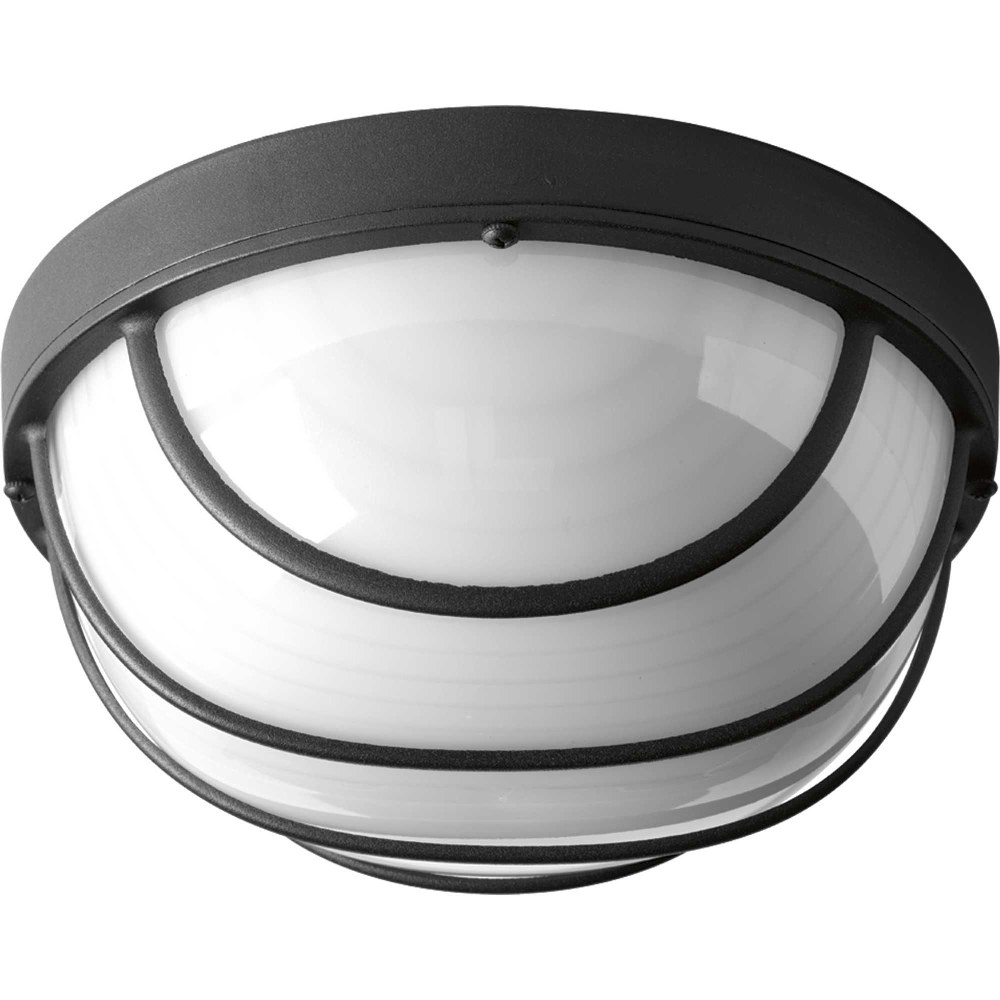 Progress Lighting-P3650-3130K9-Bulkheads LED - Outdoor Light - 1 Light in Coastal style - 9.5 Inches wide by 9.5 Inches high Black  Black Finish with Frosted Glass