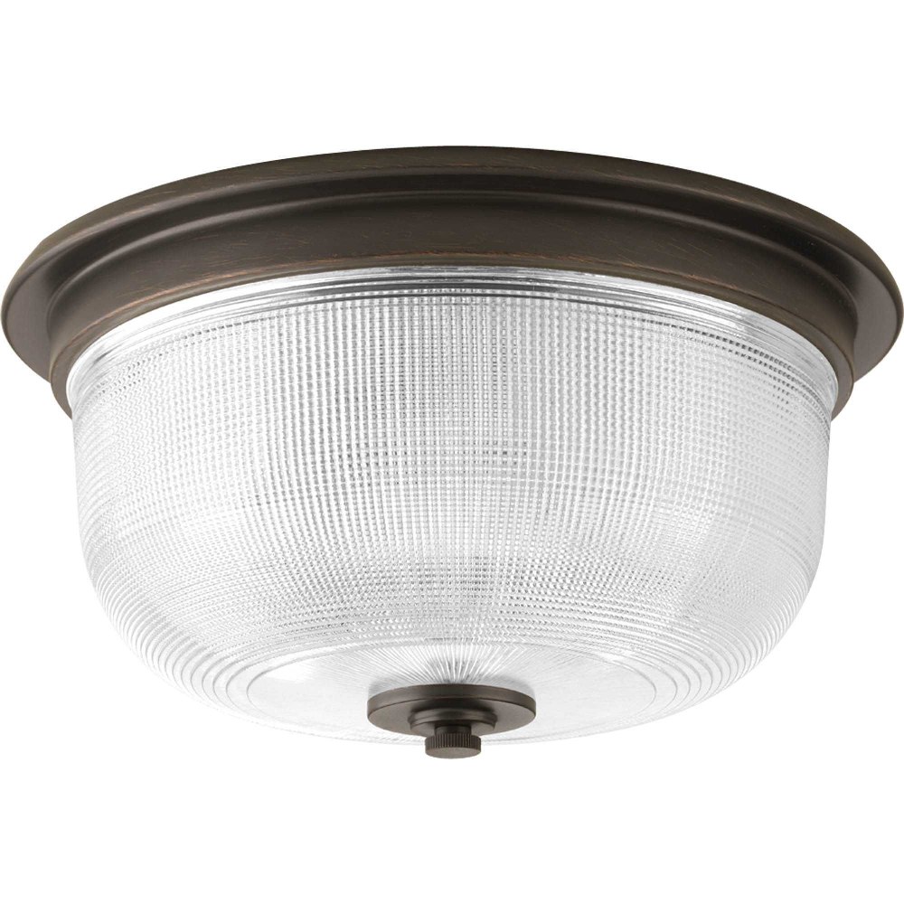 Progress Lighting-P3740-74-Archie - 6.25 Inch Height - Close-to-Ceiling Light - 2 Light - Bowl Shade - Line Voltage - Damp Rated   Venetian Bronze Finish with Clear Prismatic Glass