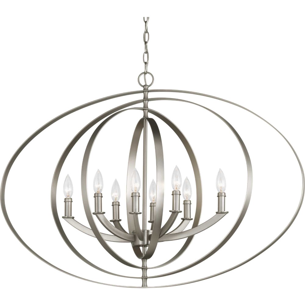 Progress Lighting-P3791-126-Equinox - 8 Light in New Traditional and Transitional style - 14.25 Inches wide by 26.38 Inches high Burnished Silver  Antique Bronze Finish