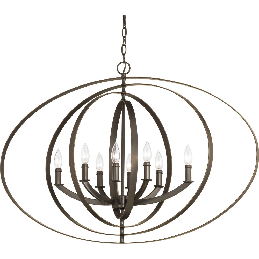 Progress Lighting-P3791-20-Equinox - 8 Light in New Traditional and Transitional style - 14.25 Inches wide by 26.38 Inches high Antique Bronze  Antique Bronze Finish