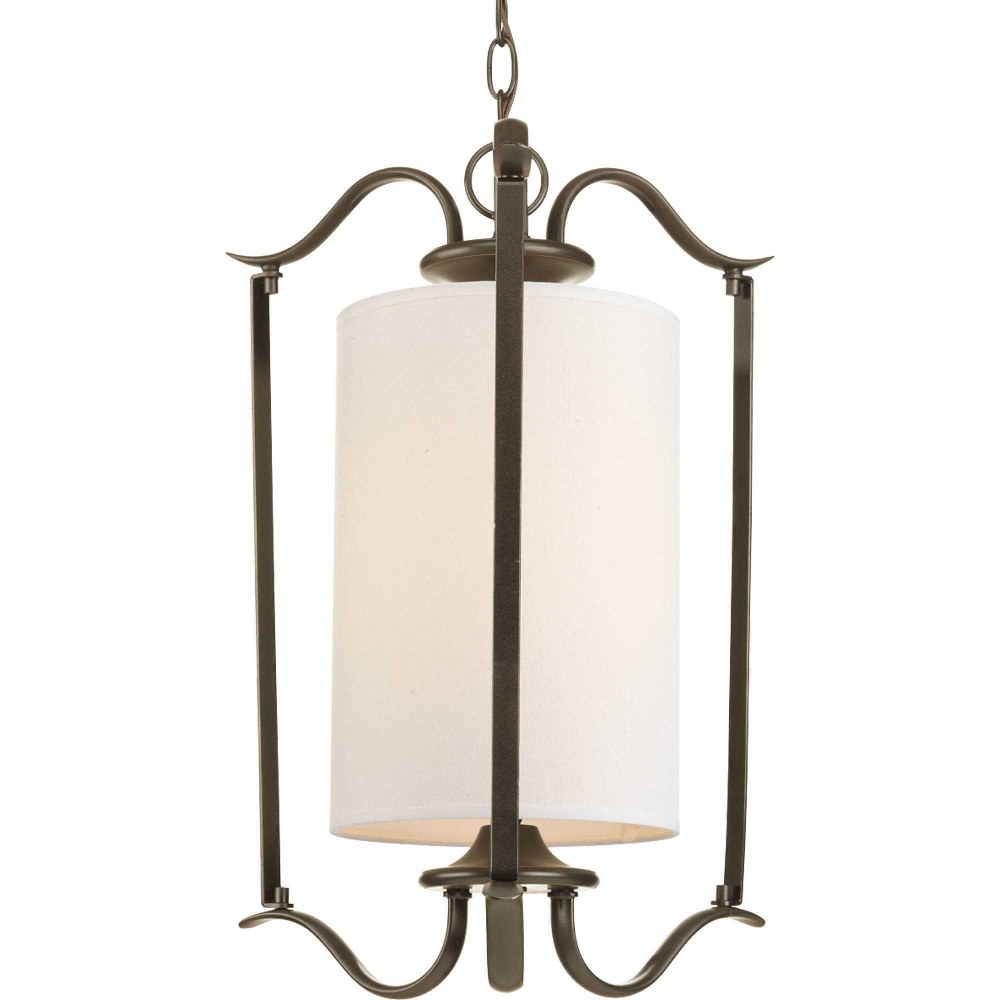 Progress Lighting-P3799-20-Inspire - Pendants Light - 1 Light in Transitional and Traditional style - 14.75 Inches wide by 20.25 Inches high   Antique Bronze Finish with White Etched Glass