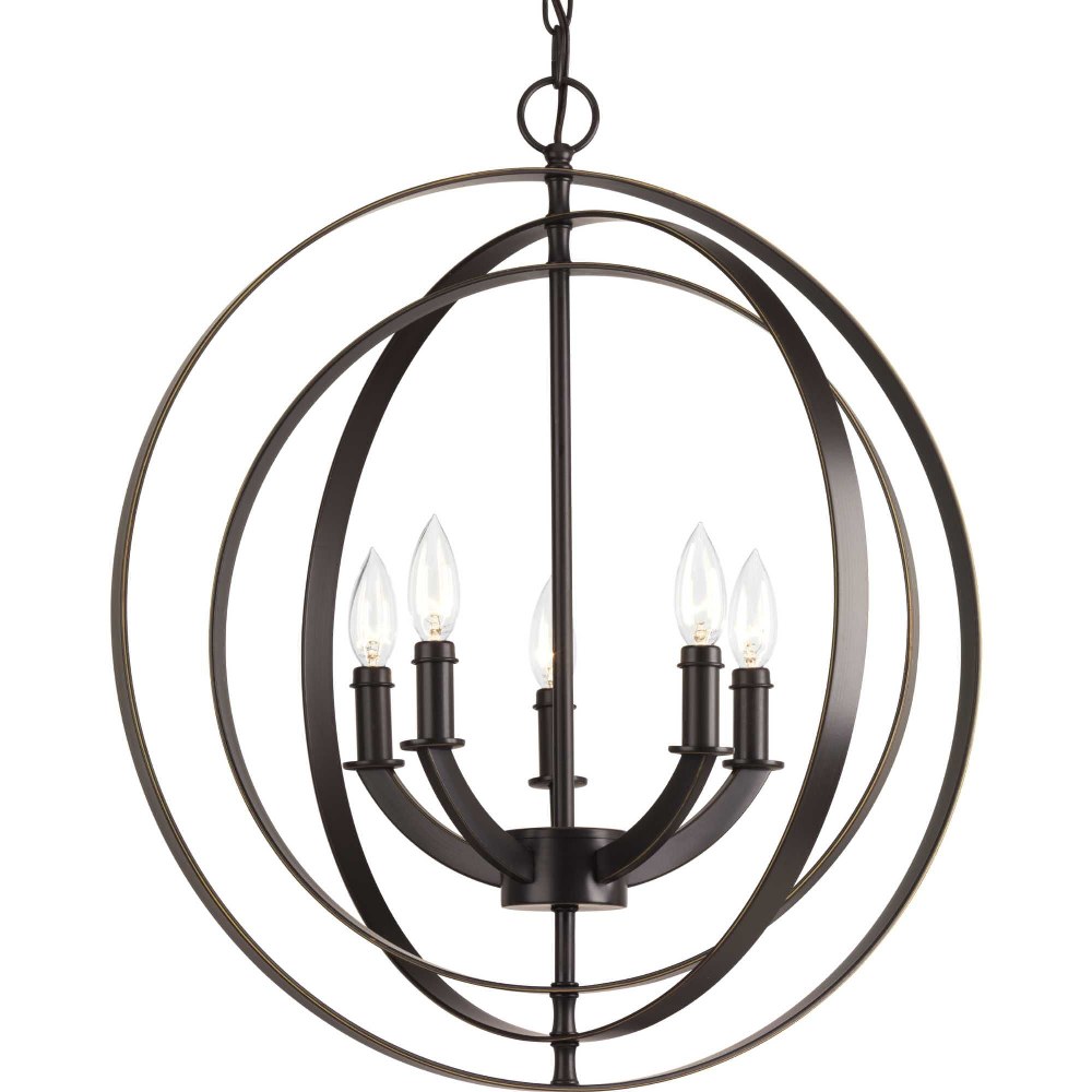 Progress Lighting-P3841-20-Equinox - Pendants Light - 5 Light in New Traditional and Transitional style - 22 Inches wide by 24.38 Inches high Antique Bronze  Antique Bronze Finish