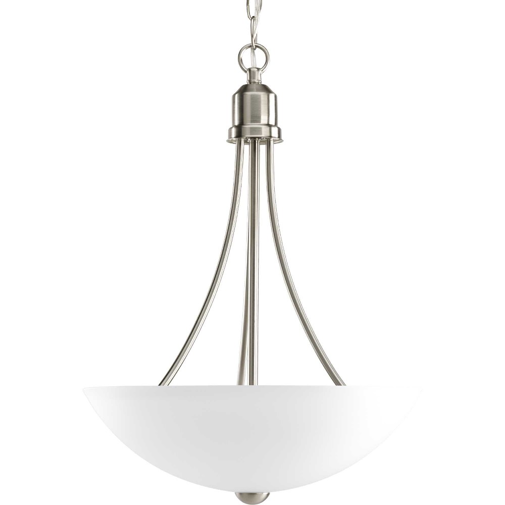 Progress Lighting-P3914-09-Gather - 15 Inch Width - 2 Light - Bowl Shade - Line Voltage Brushed Nickel  Antique Bronze Finish with Etched Glass