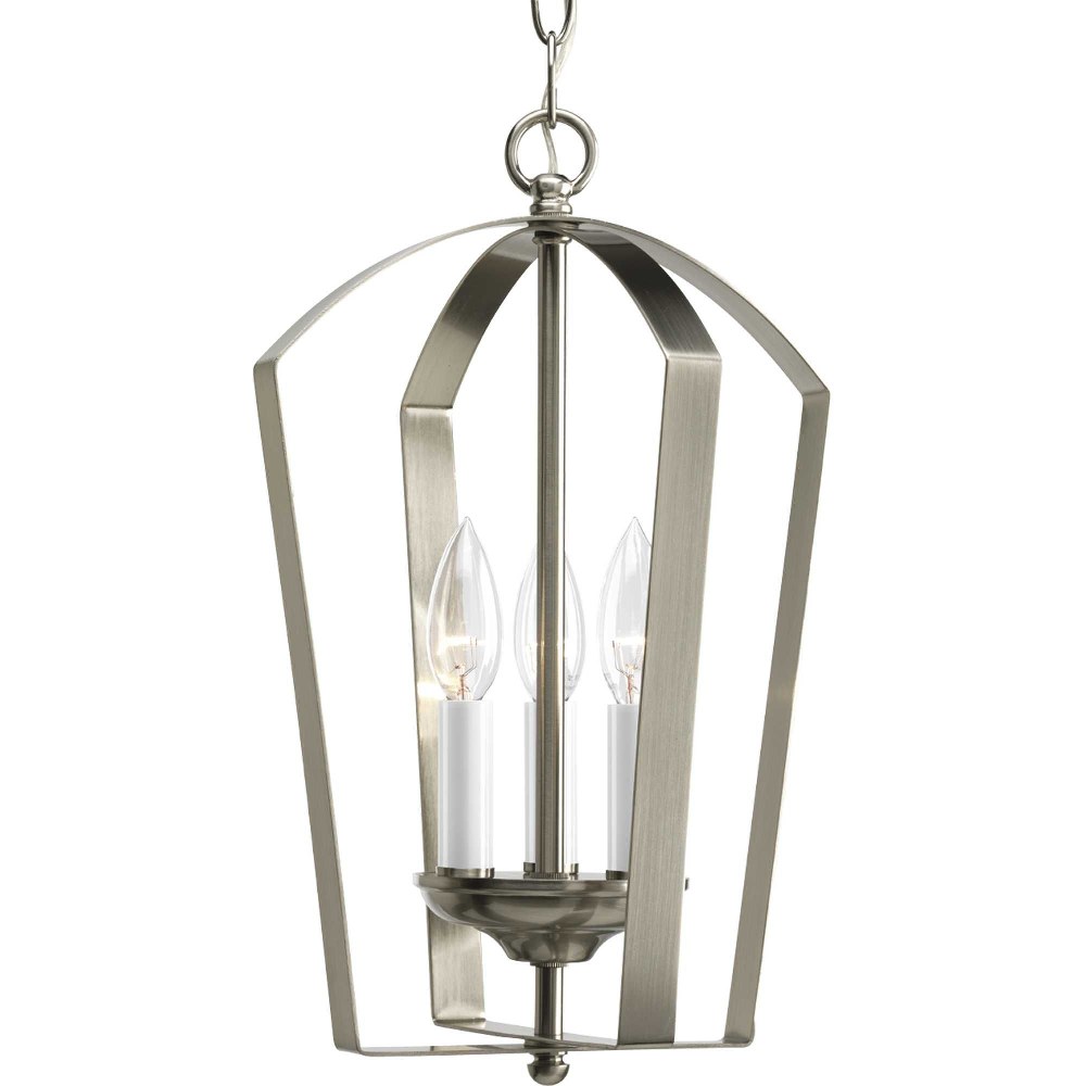 Progress Lighting-P3928-09-Gather - 3 Light in Transitional and Traditional style - 10 Inches wide by 16 Inches high Brushed Nickel  Antique Bronze Finish