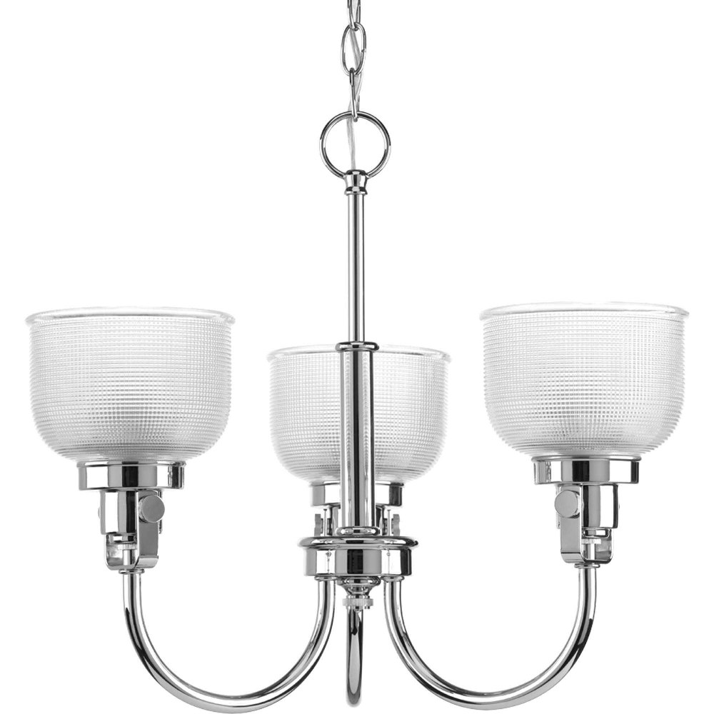 Progress Lighting-P4688-15-Archie - Three Light Chandelier   Chrome Finish with Clear Prismatic Glass