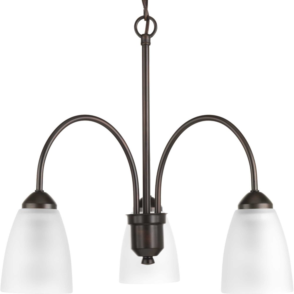 Progress Lighting-P4734-20-Gather - Chandeliers Light - 3 Light in Transitional and Traditional style - 19.5 Inches wide by 16.5 Inches high Antique Bronze  Antique Bronze Finish with Etched Glass