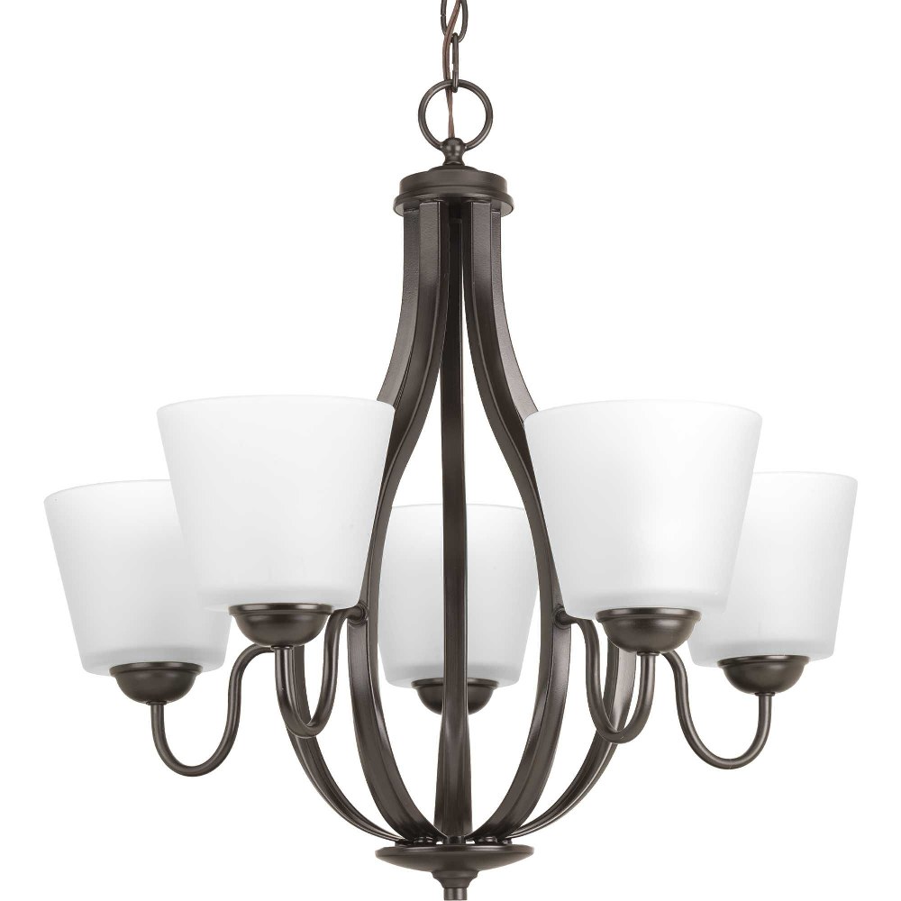 Progress Lighting-P4746-20-Arden - Chandeliers Light - 5 Light in Farmhouse style - 24.63 Inches wide by 22.25 Inches high Antique Bronze  Antique Bronze Finish with Etched Glass