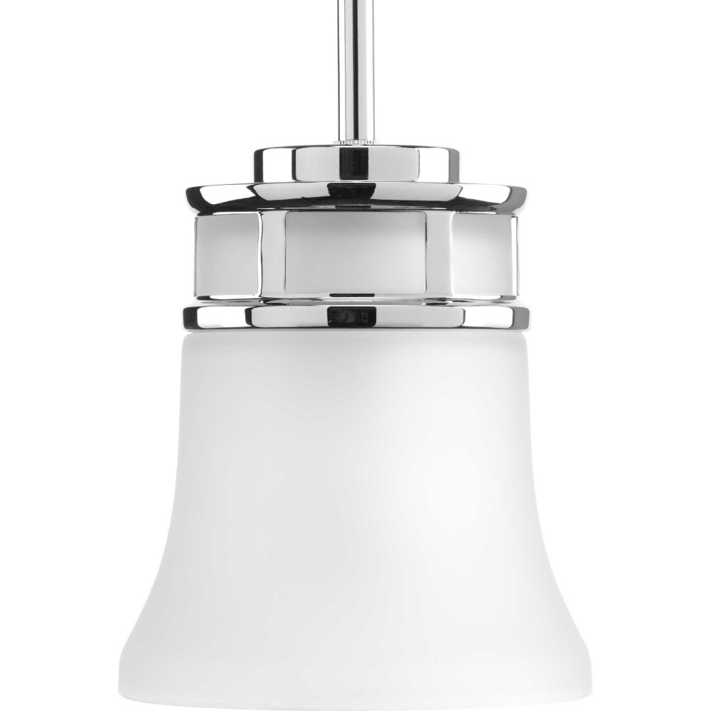 Progress Lighting-P5066-15-Cascadia - Pendants Light - 1 Light in Coastal style - 5.88 Inches wide by 6.75 Inches high Polished Chrome  Antique Bronze Finish with Etched Glass