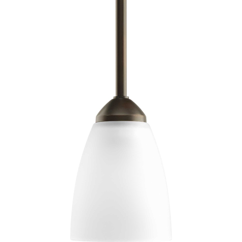 Progress Lighting-P5113-20-Gather - Pendants Light - 1 Light in Transitional and Traditional style - 4 Inches wide by 5.75 Inches high Antique Bronze  Antique Bronze Finish with Etched Glass