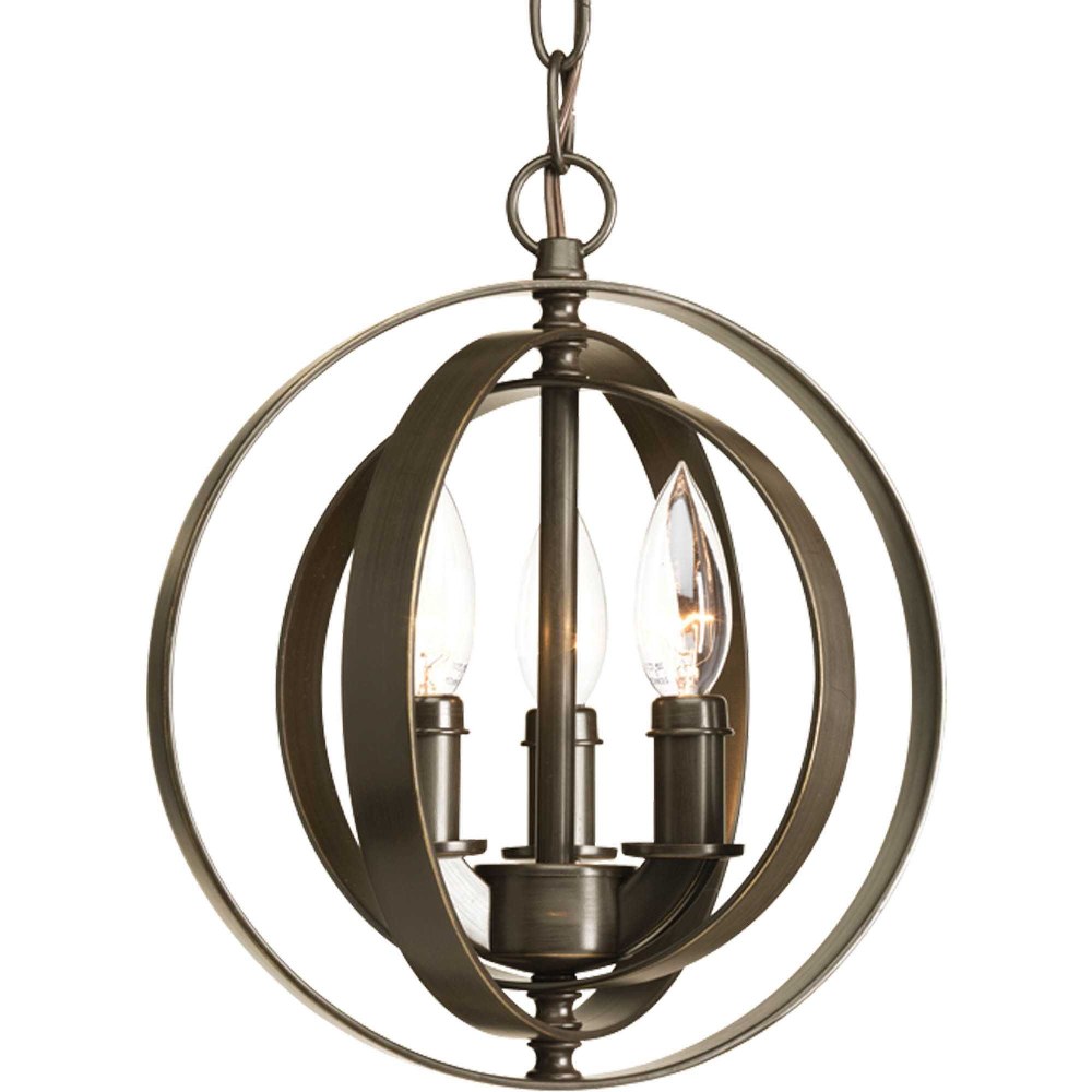 Progress Lighting-P5142-20-Equinox - Pendants Light - 3 Light in New Traditional and Transitional style - 10.13 Inches wide by 11.75 Inches high   Antique Bronze Finish