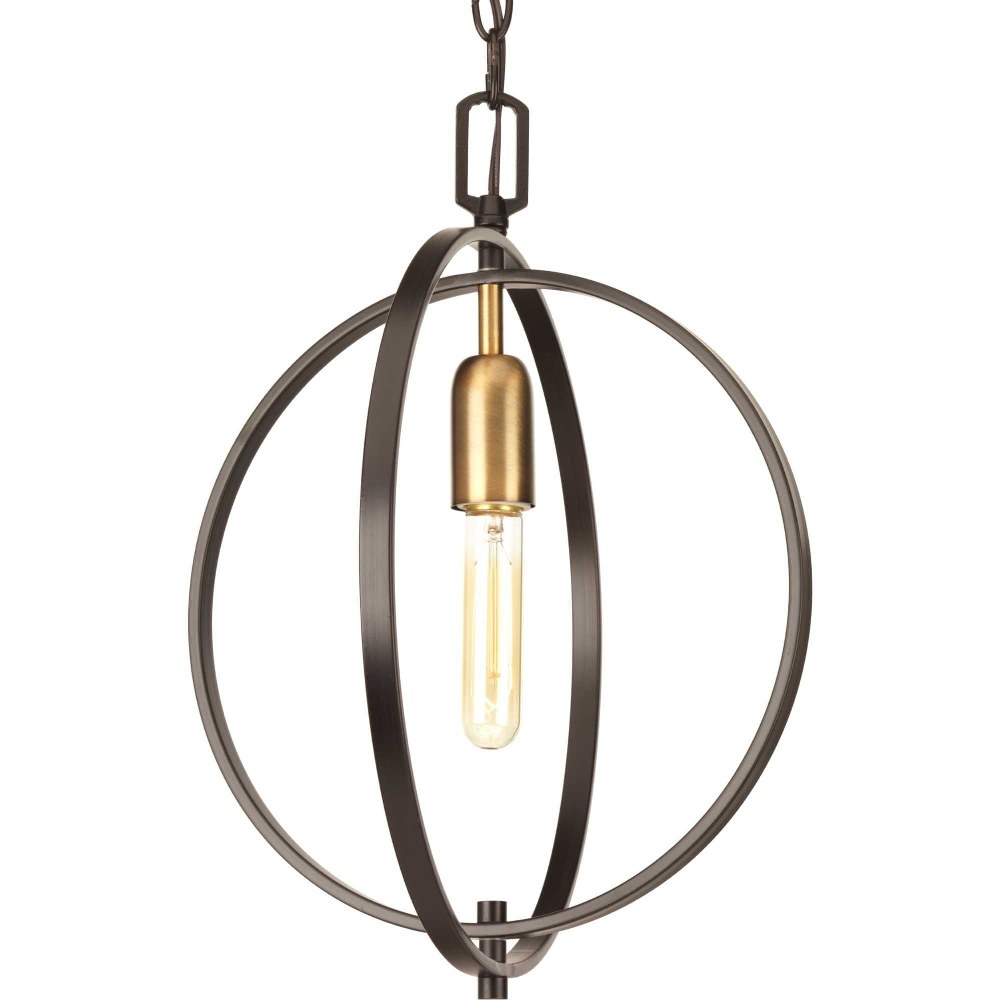 Progress Lighting-P5180-20-Swing - Pendants Light - 1 Light in Bohemian and Farmhouse style - 14 Inches wide by 17.25 Inches high   Antique Bronze Finish