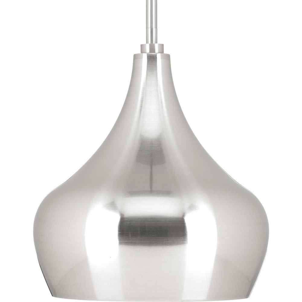 Progress Lighting-P5187-0930K9-Onion LED Pendant - Pendants Light - 1 Light in Mid-Century Modern style - 10 Inches wide by 10.75 Inches high   Brushed Nickel Finish