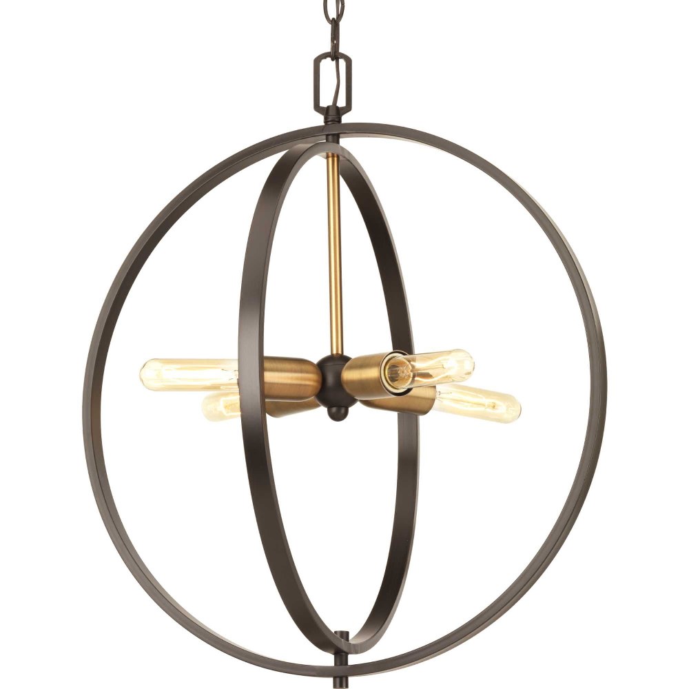 Progress Lighting-P5190-20-Swing - Pendants Light - 4 Light in Bohemian and Farmhouse style - 20 Inches wide by 23.25 Inches high   Antique Bronze Finish