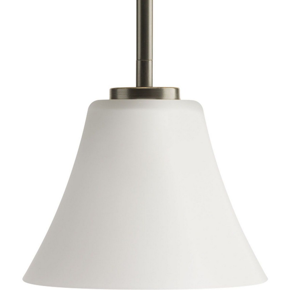 Progress Lighting-P5300-20W-Bravo - Pendants Light - 1 Light in Modern style - 7.25 Inches wide by 6.5 Inches high Antique Bronze  Brushed Nickel Finish with Etched Glass