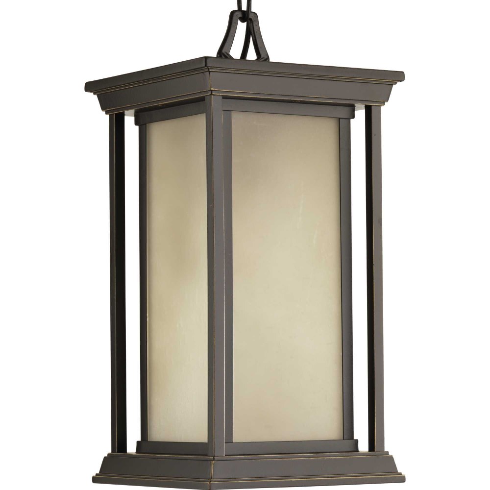 Progress Lighting-P5500-20-Endicott - Outdoor Light - 1 Light in Modern Craftsman and Modern style - 7.38 Inches wide by 15.25 Inches high Antique Bronze  Antique Bronze Finish with Etched Umber Linen