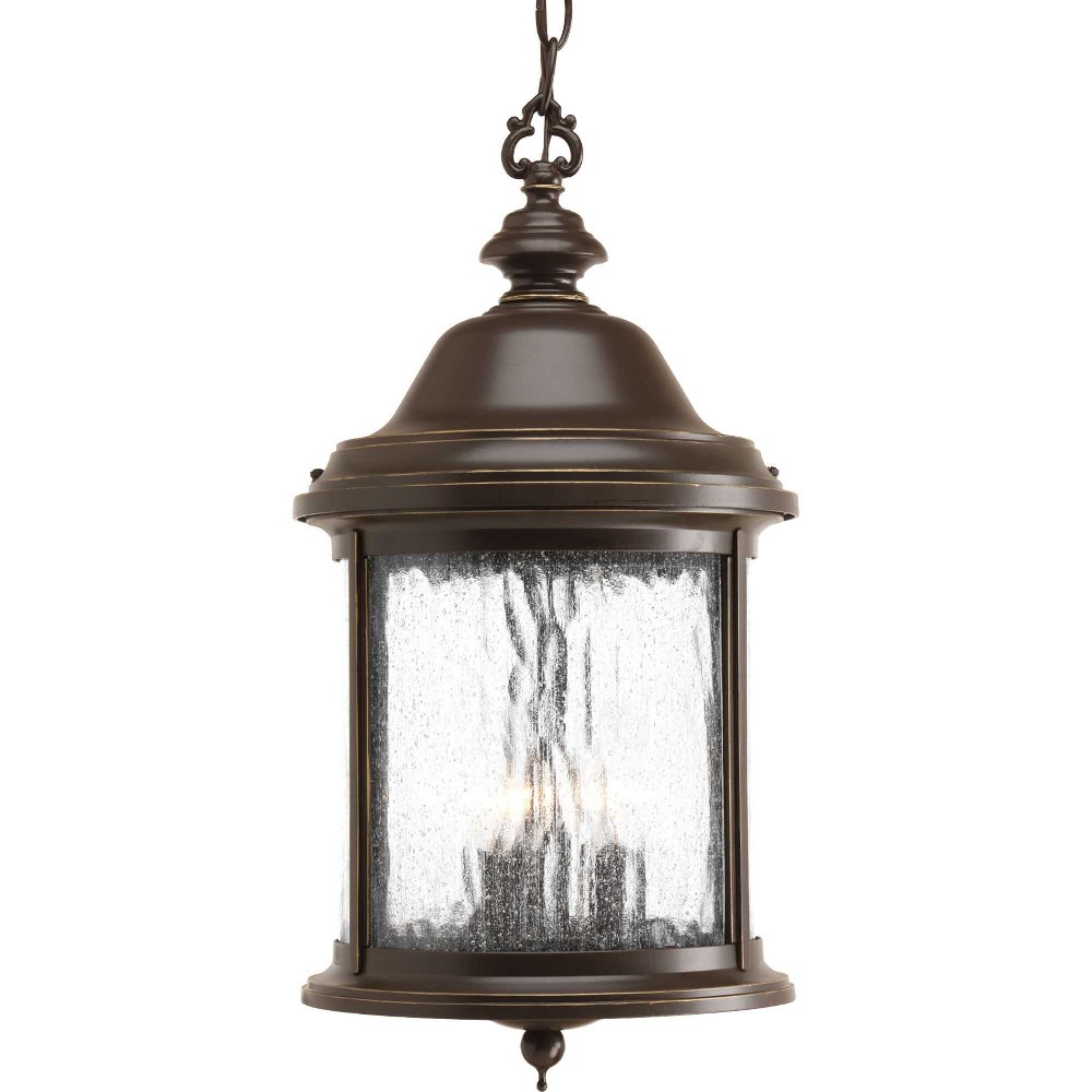 Progress Lighting-P5550-20-Ashmore - Outdoor Light - 3 Light - Curved Panels Shade in New Traditional and Transitional style - 9.63 Inches wide by 17.75 Inches high Antique Bronze  Textured Black Fini