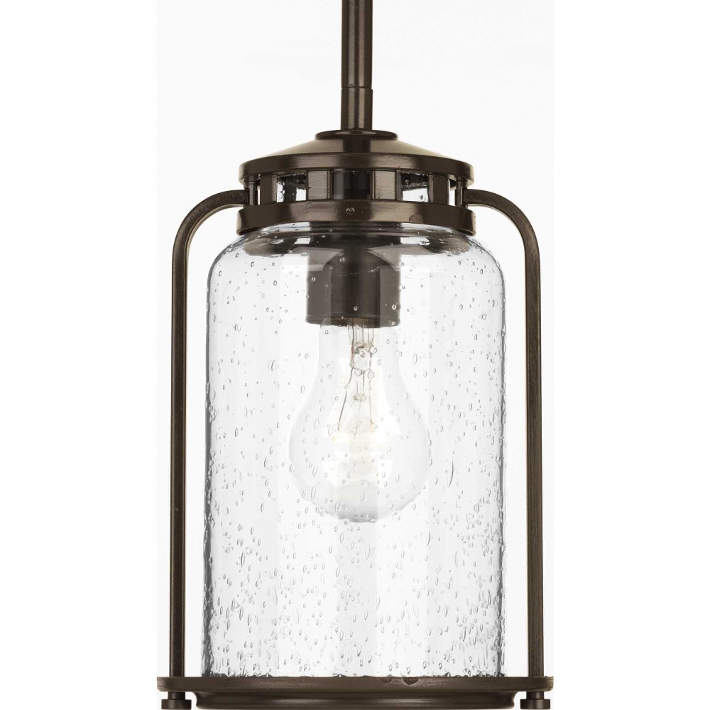 Progress Lighting-P5560-20-Botta - Outdoor Light - 1 Light in Coastal style - 6.25 Inches wide by 9.75 Inches high   Antique Bronze Finish with Clear Seeded Glass