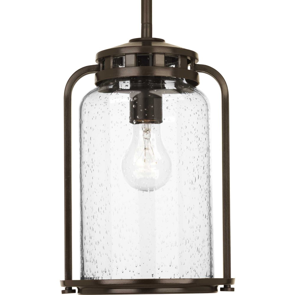 Progress Lighting-P5561-20-Botta - Outdoor Light - 1 Light in Coastal style - 7.75 Inches wide by 12 Inches high   Antique Bronze Finish with Clear Seeded Glass