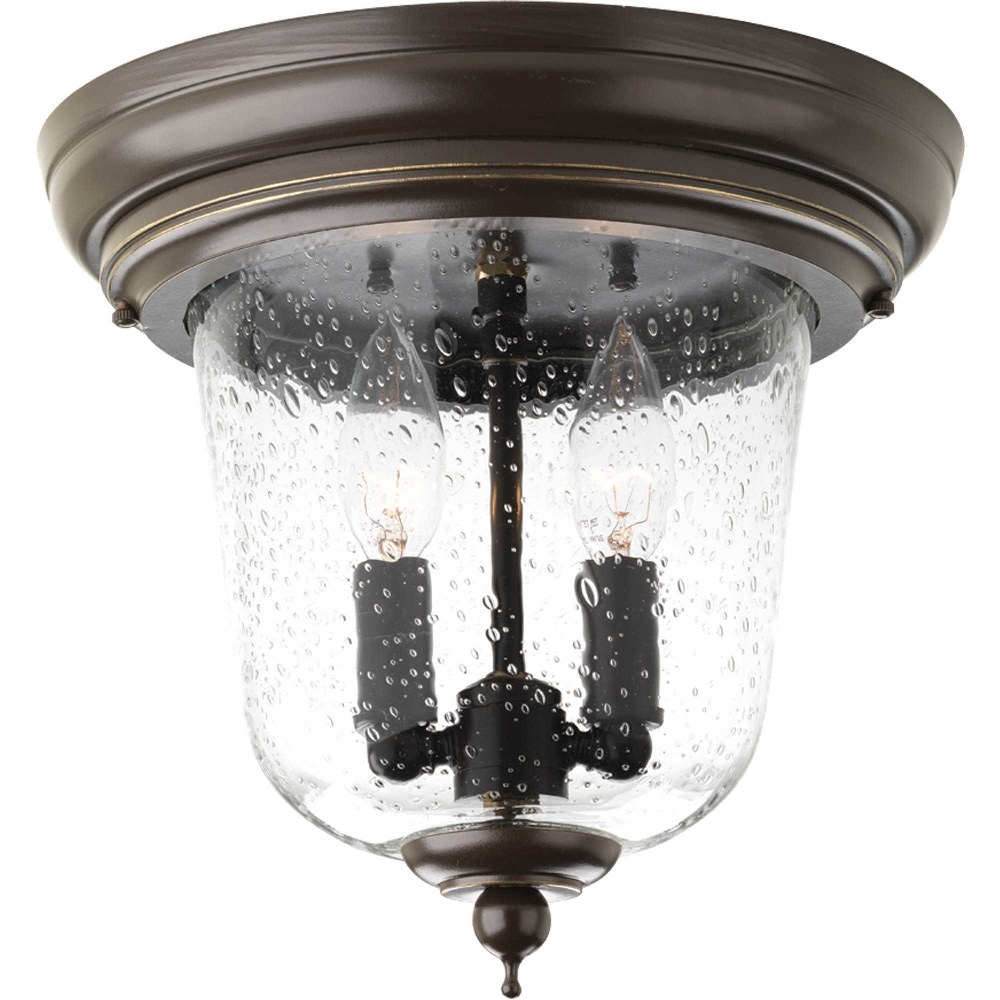 Progress Lighting-P5562-20-Ashmore - Outdoor Light - 2 Light - Bowl Shade in New Traditional and Transitional style - 10.5 Inches wide by 9.75 Inches high   Antique Bronze Finish with Clear Seeded Gla