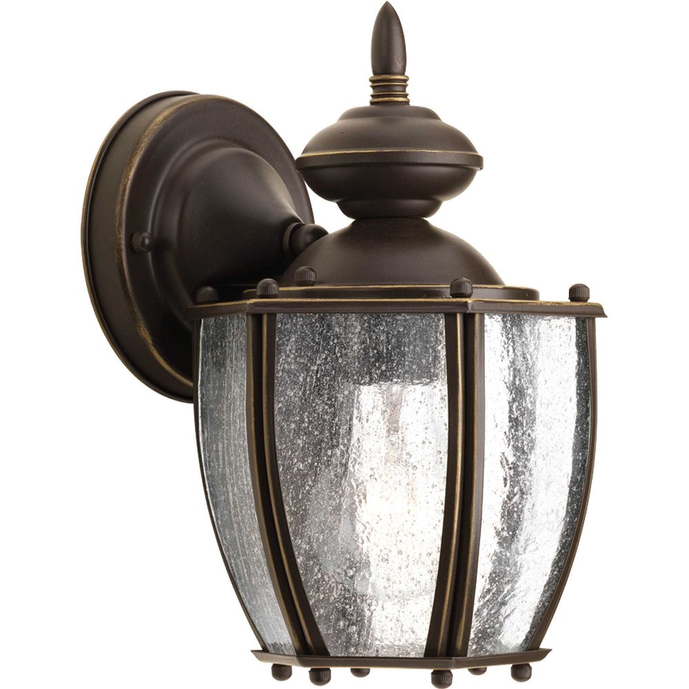 Progress Lighting-P5762-20-Roman Coach - Outdoor Light - 1 Light - Curved Panels Shade in Traditional style - 6 Inches wide by 9.75 Inches high   Antique Bronze Finish with Clear Seeded Glass