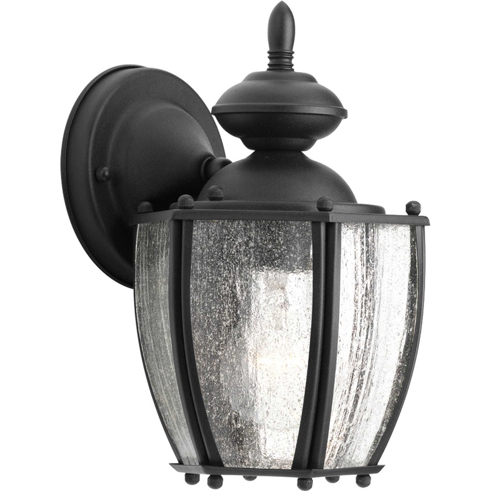 Progress Lighting-P5762-31-Roman Coach - Outdoor Light - 1 Light - Curved Panels Shade in Traditional style - 6 Inches wide by 9.75 Inches high Textured Black  Black Finish with Clear Seeded Glass