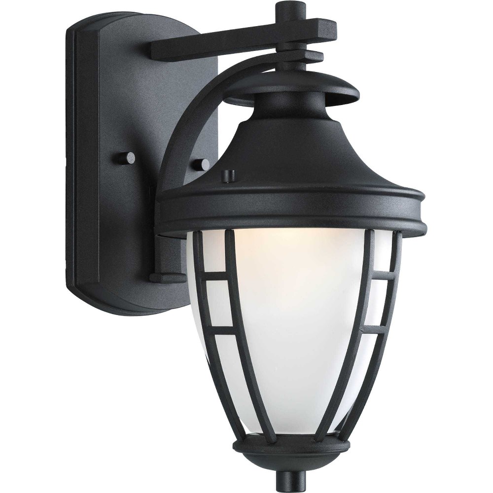 Progress Lighting-P5775-31-Fairview - Outdoor Light - 1 Light in Modern style - 6.5 Inches wide by 11.75 Inches high   Textured Black Finish with Etched Glass