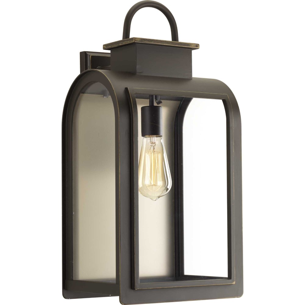 Progress Lighting-P6032-108-Refuge - Outdoor Light - 1 Light in Coastal style - 10.5 Inches wide by 21 Inches high   Oil Rubbed Bronze Finish with Clear/Etched Umber Glass