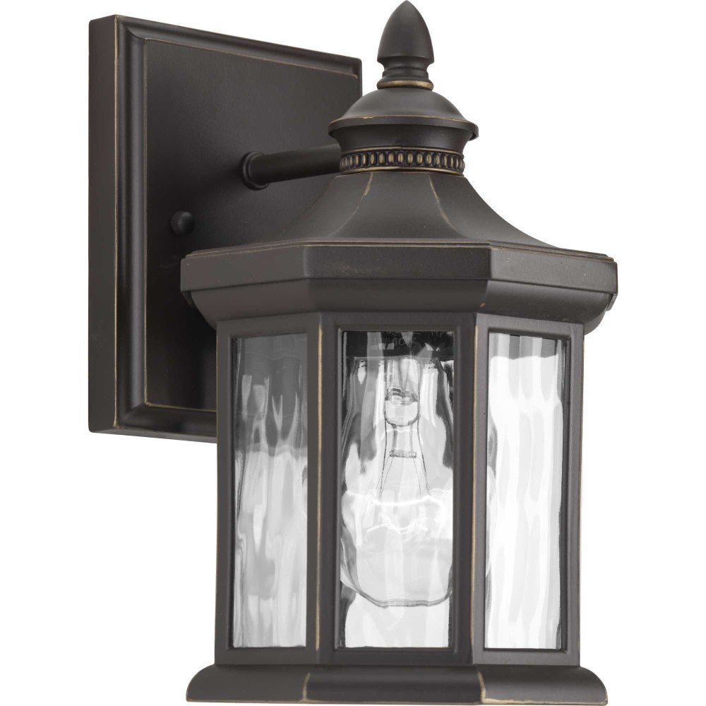 Progress Lighting-P6070-20-Edition - Outdoor Light - 1 Light in Transitional and Traditional style - 5.5 Inches wide by 9.13 Inches high Antique Bronze  Black Finish with Water Glass