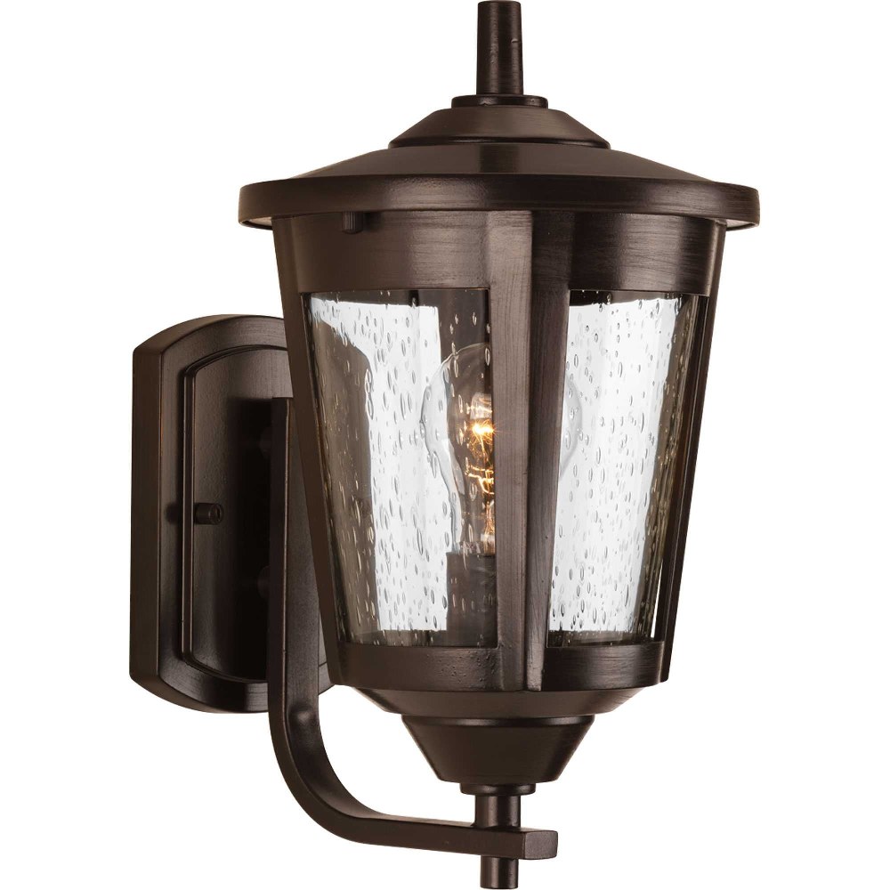 Progress Lighting-P6074-20-East Haven - Outdoor Light - 1 Light in Transitional style - 7.5 Inches wide by 12.75 Inches high Antique Bronze  Black Finish with Clear Seeded Glass