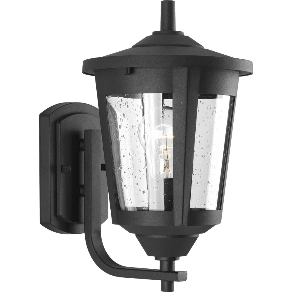 Progress Lighting-P6074-31-East Haven - Outdoor Light - 1 Light in Transitional style - 7.5 Inches wide by 12.75 Inches high Black  Black Finish with Clear Seeded Glass