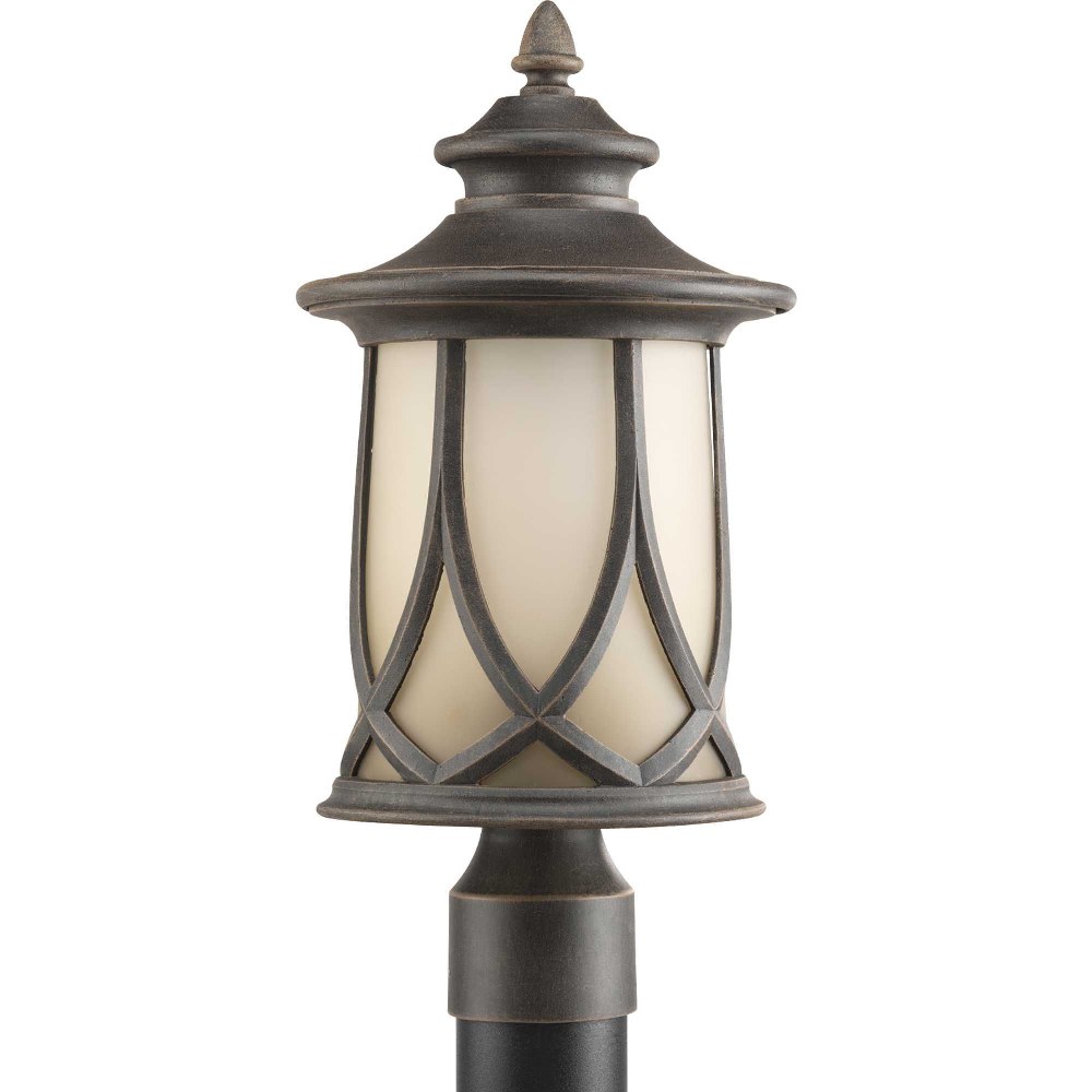 Progress Lighting-P6404-122-Resort - Outdoor Light - 1 Light in Modern Craftsman and Rustic and Transitional style - 8.5 Inches wide by 17.38 Inches high   Aged Copper Finish with Gradual Umber Glass