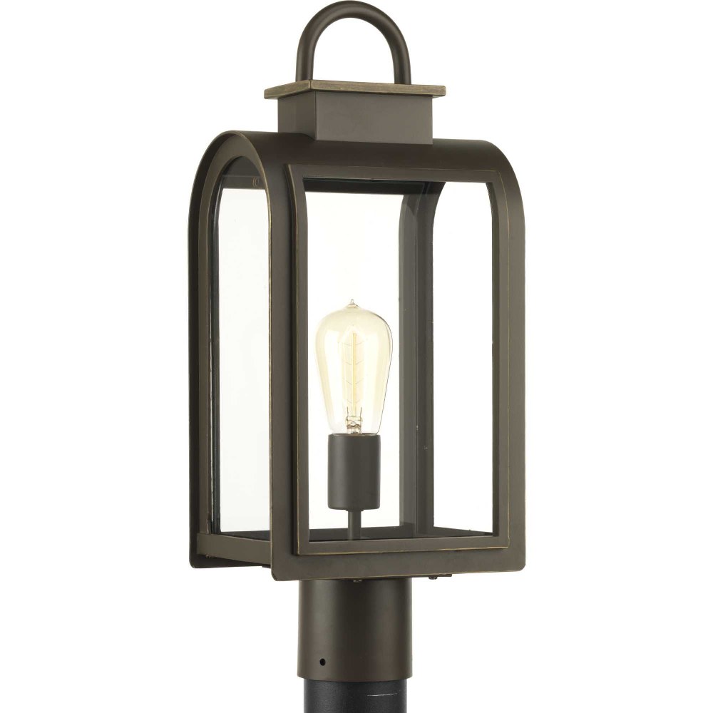 Progress Lighting-P6431-108-Refuge - Outdoor Light - 1 Light in Coastal style - 8 Inches wide by 18.63 Inches high   Oil Rubbed Bronze Finish with Clear/Etched Umber Glass