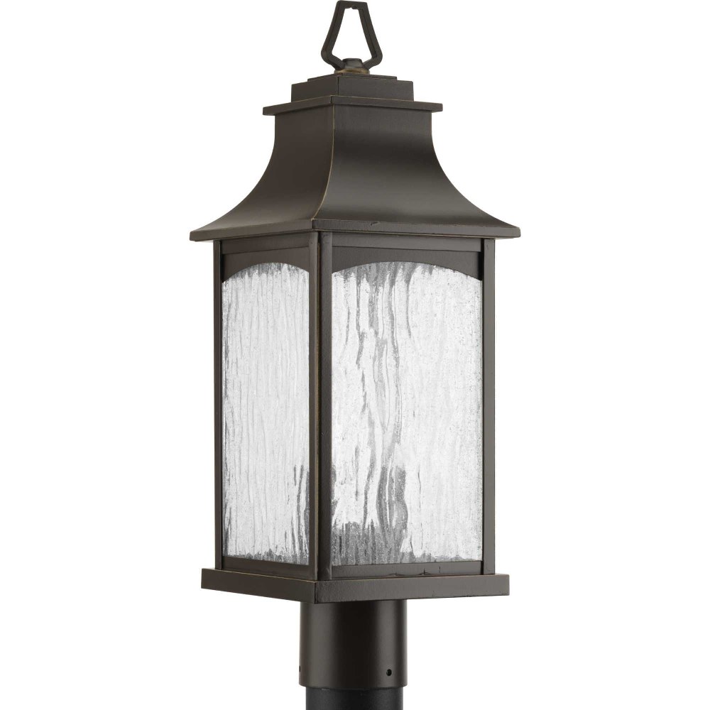 Progress Lighting-P6432-108-Maison - Outdoor Light - 2 Light in Farmhouse style - 7.25 Inches wide by 20.63 Inches high Oil Rubbed Bronze  Black Finish with Water Seeded Glass