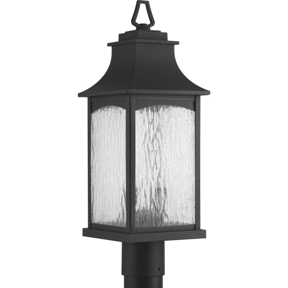 Progress Lighting-P6432-31-Maison - Outdoor Light - 2 Light in Farmhouse style - 7.25 Inches wide by 20.63 Inches high Black  Black Finish with Water Seeded Glass