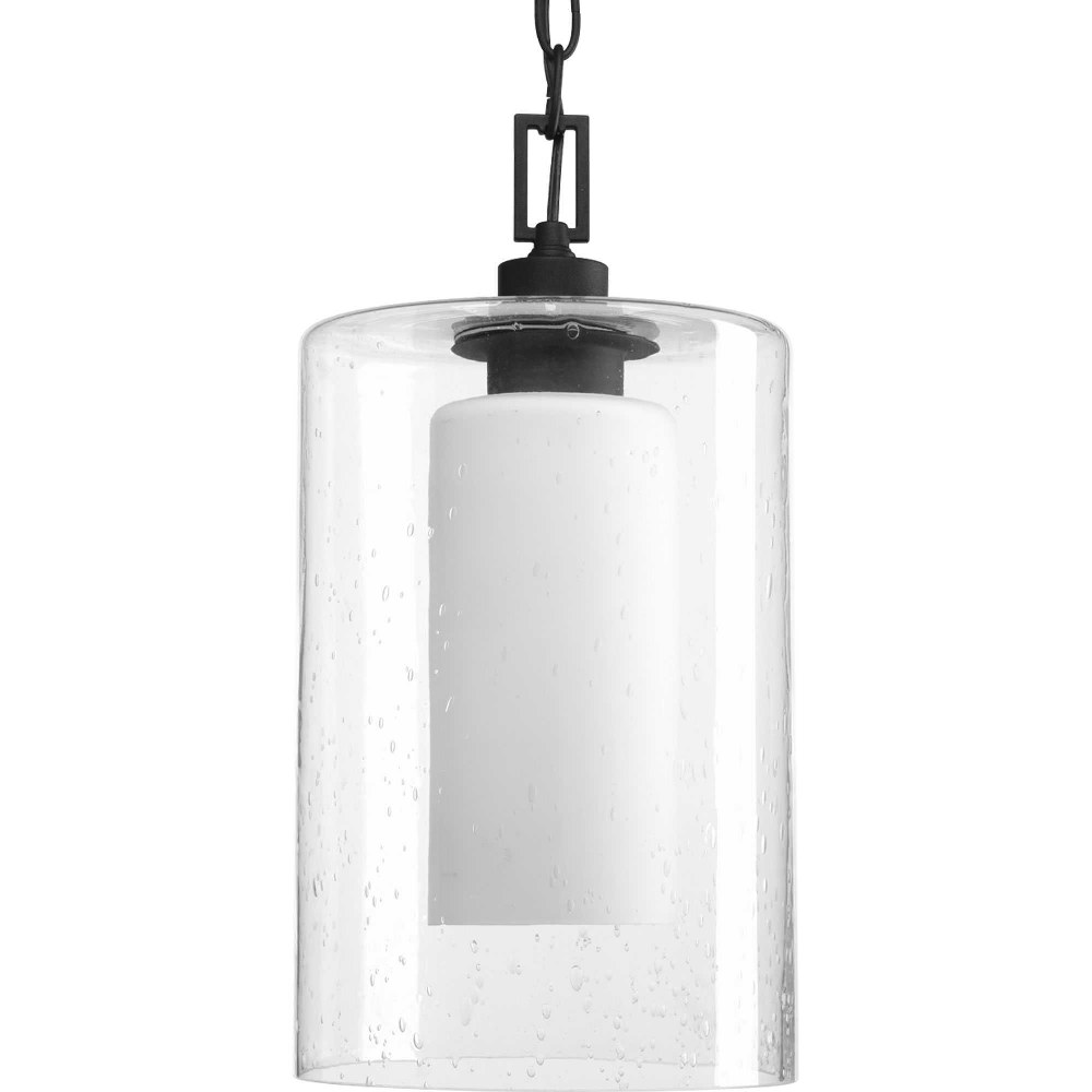 Progress Lighting-P6520-31-Compel - Outdoor Light - 1 Light in Modern style - 7.88 Inches wide by 15.38 Inches high   Black Finish with Clear seeded Glass