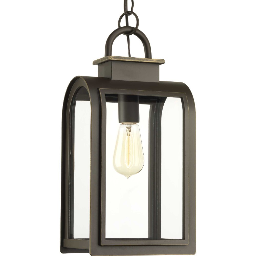 Progress Lighting-P6531-108-Refuge - Outdoor Light - 1 Light in Coastal style - 8 Inches wide by 16 Inches high   Oil Rubbed Bronze Finish with Clear/Etched Umber Glass