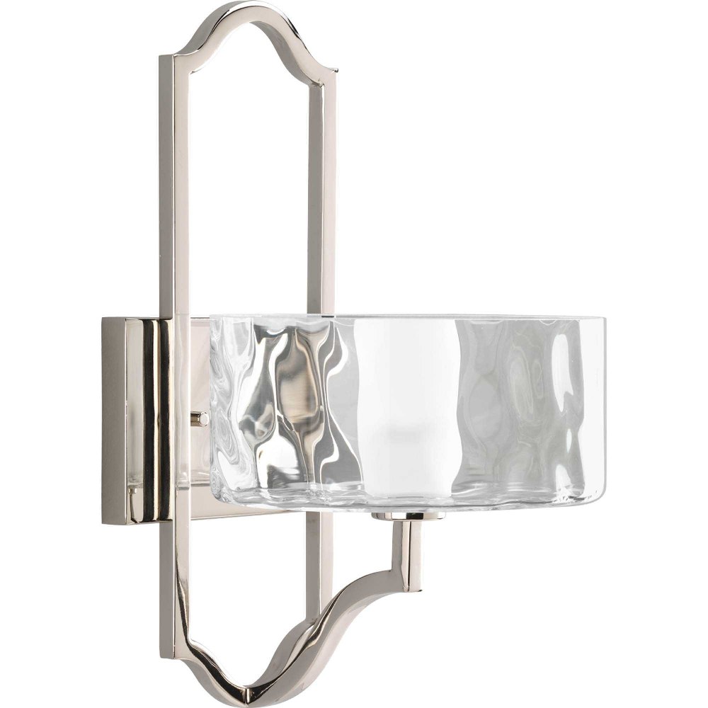 Progress Lighting-P7046-104WB-Caress - 15 Inch Height - Wall Sconces Light - 1 Light - Line Voltage   Polished Nickel Finish