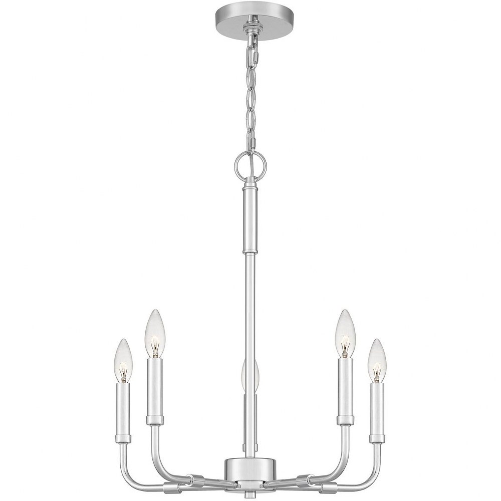 Quoizel Lighting-ABR5018C-Abner - 5 Light Chandelier in Transitional style - 18 Inches wide by 21.25 Inches high Polished Chrome  Aged Brass Finish